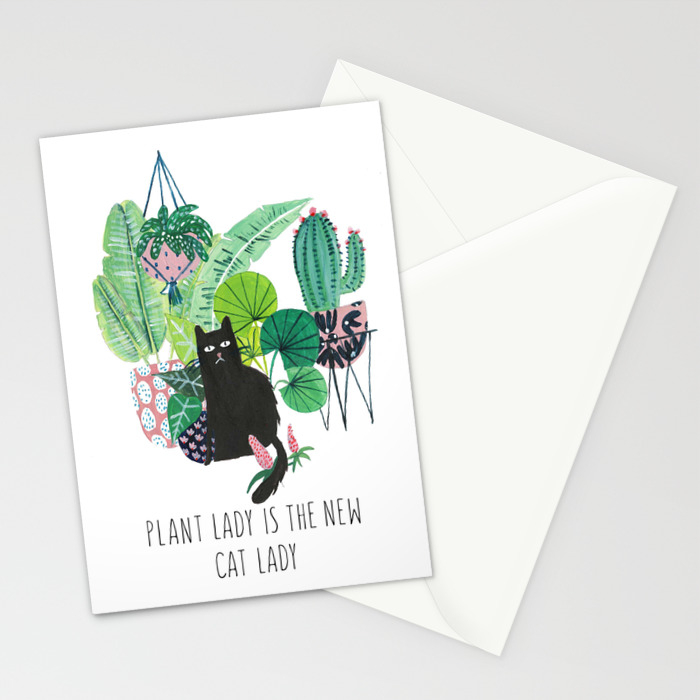 Plant Lady Is The New Cat Lady Stationery Cards By Amberstextiles Society6