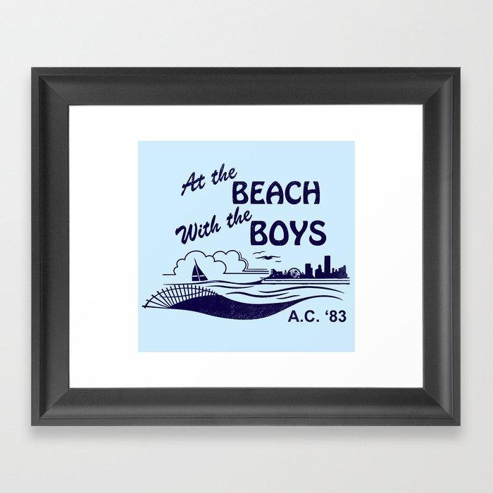At the Beach with the Boys Framed Art Print
