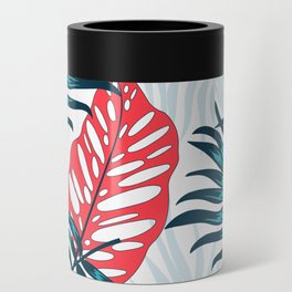 Surfer Tropical Leaves Monstera Print Can Cooler