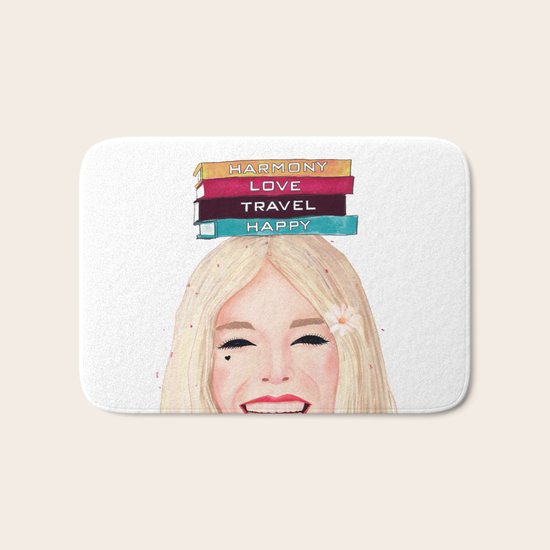 Happy blonde Bath Mat