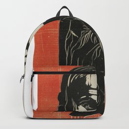 Head of An Old Man with Beard Edvard Munch Famous Painting Backpack