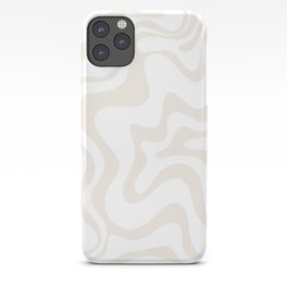 Liquid Swirl Abstract Pattern in Pale Beige and White iPhone Case | Kierkegaard Design, Minimalist, Cream, Light, Pattern, Digital, Neutral, Beige, White, Painting 