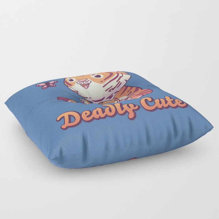 Deadly Cute Tiger // Kawaii, Big Cat, Animals Floor Pillow