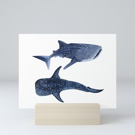 TWO WHALE SHARK Mini Art Print