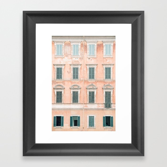 Roman Windows - Italy Architecture, Travel Photography Framed Art Print