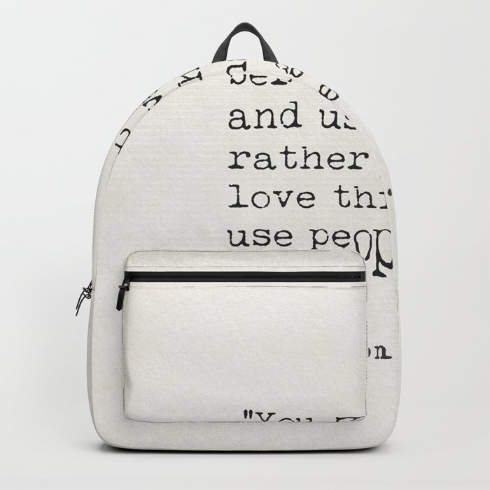 Fulton J.Sheen, You must rememberto love people Backpack