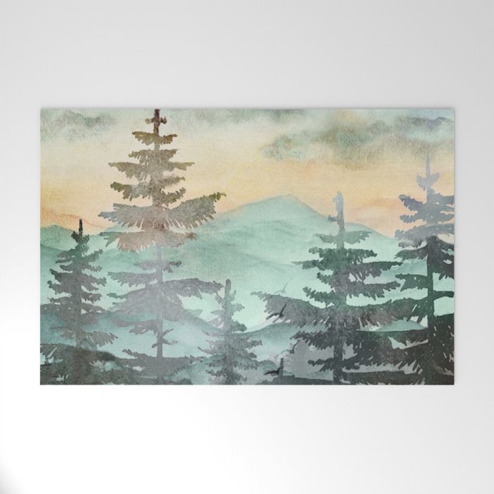 Pine Trees Welcome Mat