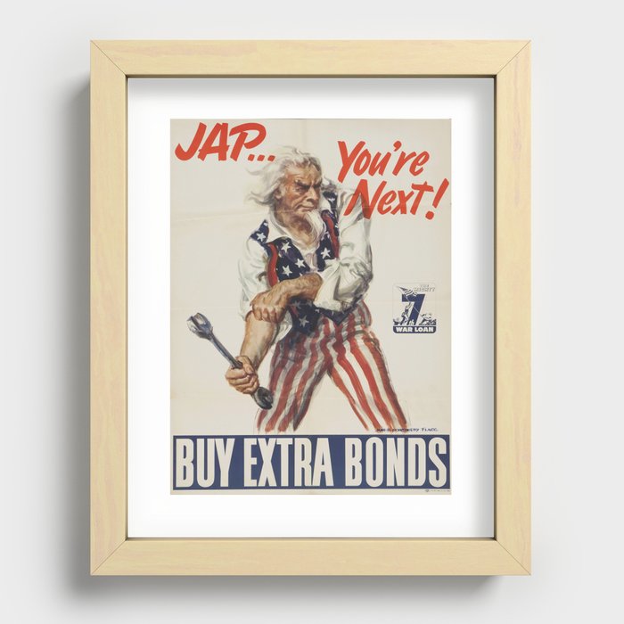 Vintage Enlist War Propaganda Recessed Framed Print