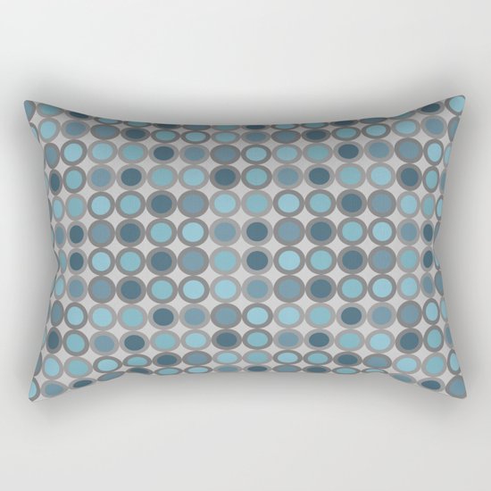 Grey blue circle 6 Rectangular Pillow