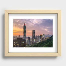 Sunset over Taipei Recessed Framed Print