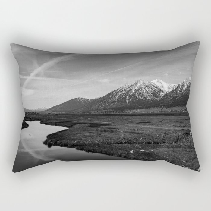 Black and White Nevada Rectangular Pillow
