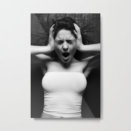 'Prejudicial Judgement' Female Form Black and White Photographic Art Print Metal Print | Primal, Seminude, Beautifulwoman, Modernfemale, Black And White, Scream, Femalebody, Sexy, Femaleform, Print 