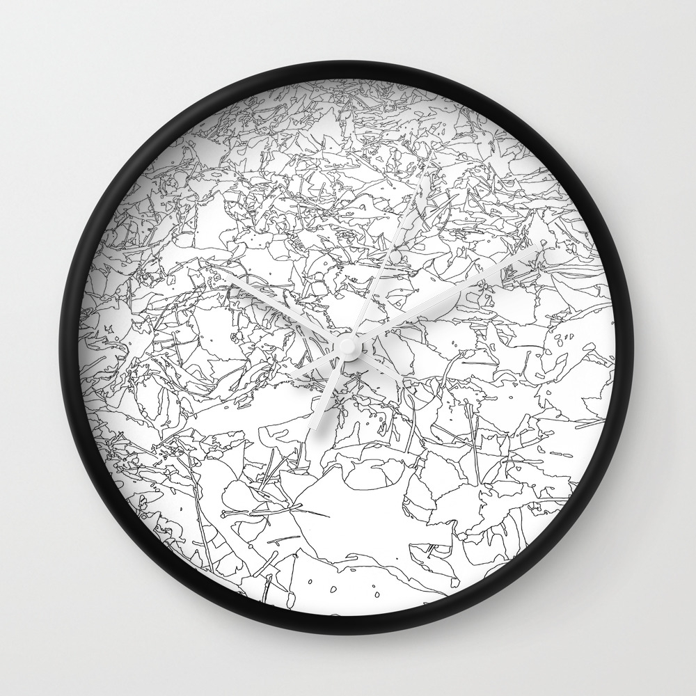 Fallen Leaves Drawing Wall Clock By Dparker Society6
