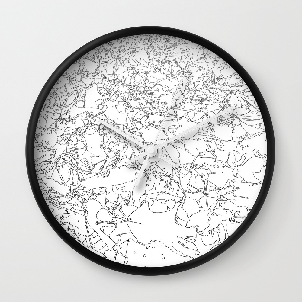 Fallen Leaves Drawing Wall Clock By Dparker Society6 Fallen Leaves Drawing Wall Clock By Dparker Society6