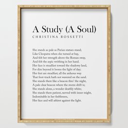 A Study A Soul - Christina Rossetti Poem - Literature - Typography Print 2 Serving Tray
