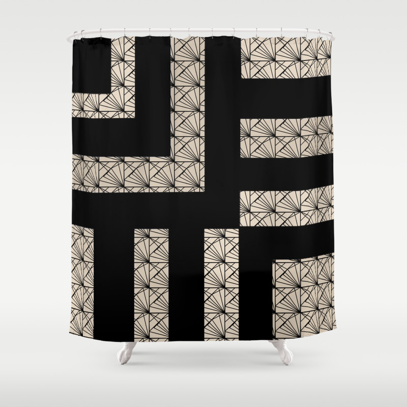 Black And Tan Art Deco Shower Curtain By Nancysmith Society6