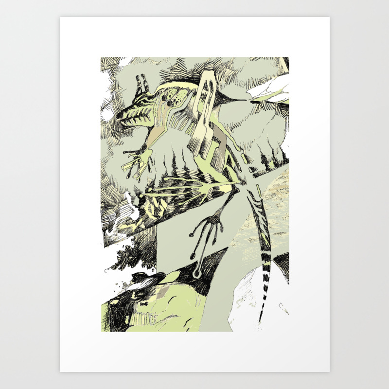 Abstract Lizard Art Print By Blacklinewhite Society6