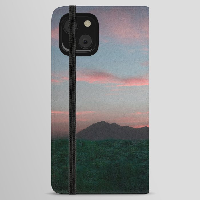 Mexico Photography - Beautiful Pink Sunset Over The Mountains iPhone Wallet Case