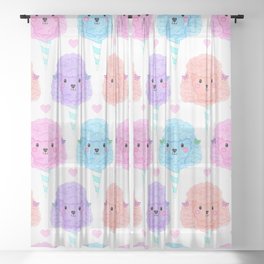 Cotton Candy Dogs Sheer Curtain