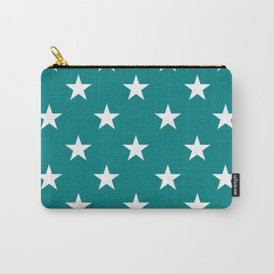 Stars (White/Teal) Carry-All Pouch