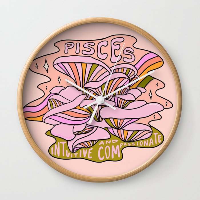 Pisces Mushroom Wall Clock