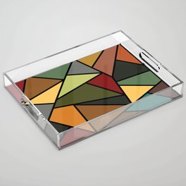 Baroque Autumn Stained Glass Pattern Acrylic Tray