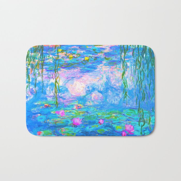 Monet Water Lilies - Pastel Fluro Bath Mat