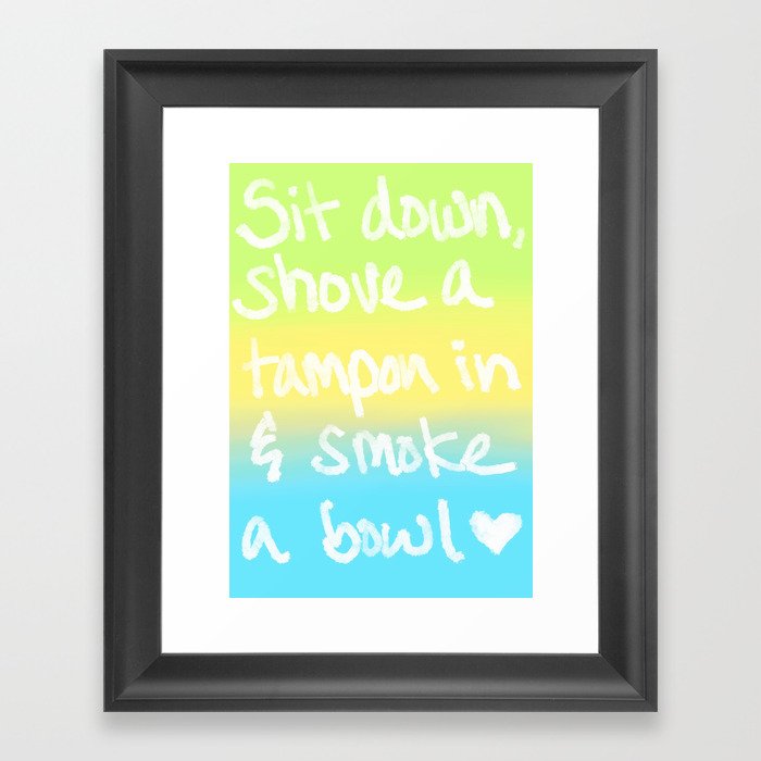 sit down Framed Art Print