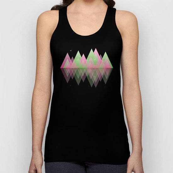 Geometric Lake Mountain I - Spring Unisex Tank Top