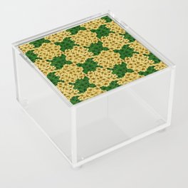 Green and Yellow Flower Checkerboard Acrylic Box