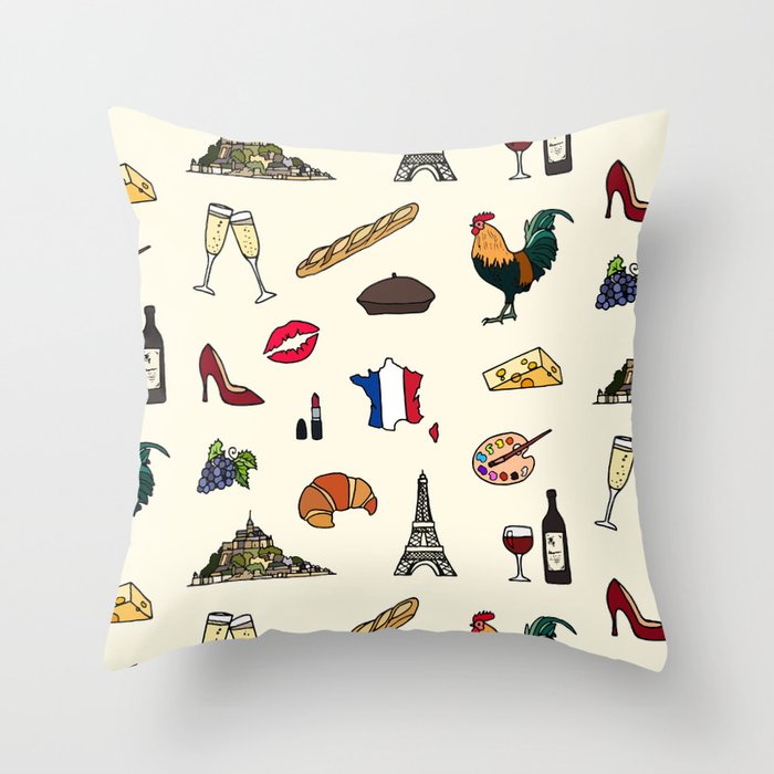 French pattern Throw Pillow