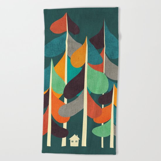 Cabin in the woods Beach Towel