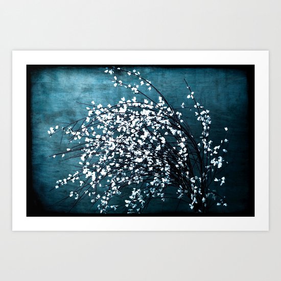 Blue and white Flowers Art Print