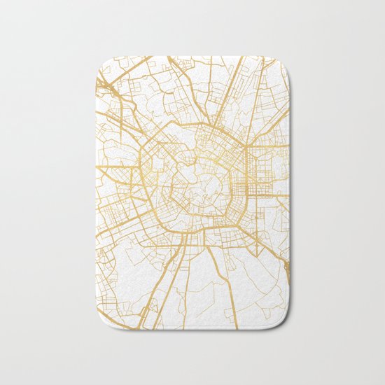 MILAN ITALY CITY STREET MAP ART Bath Mat