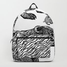 British Badger Zentangle Backpack | Artwork, Black, Black and White, Original, Nature, England, Pen, Uk, Wildlife, Zentangle 