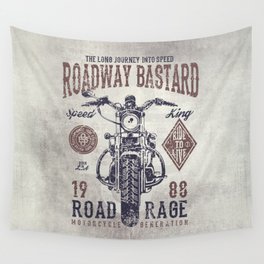 Vintage Motorcycle Poster Style Wall Tapestry