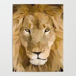 Lion | Low-poly Art Poster