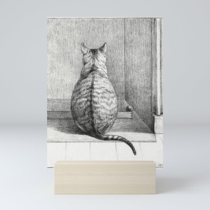 Sitting Cat, From Behind (1812) Mini Art Print