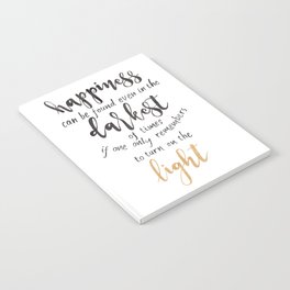 Dumbledore Quote | Happiness can be found... | Watercolor Notebook