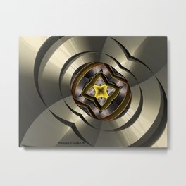 Cathedral of the Stars Metal Print | Bunnyclarke, Abstract, Starship, Green, Fractal, Yellow, Scifi, Red, Gray, Gold 