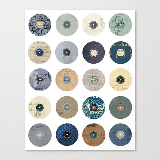 Vinyl Record Collage Canvas Print