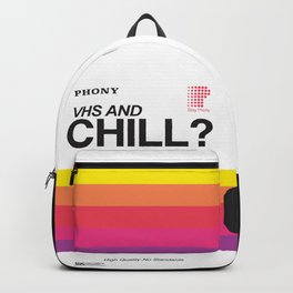 VHS and Chill Backpack | Graphic Design, Pop Art, Illustration, Meme, Vhs, Sony, 90S, 80S, Vintage, Curated 