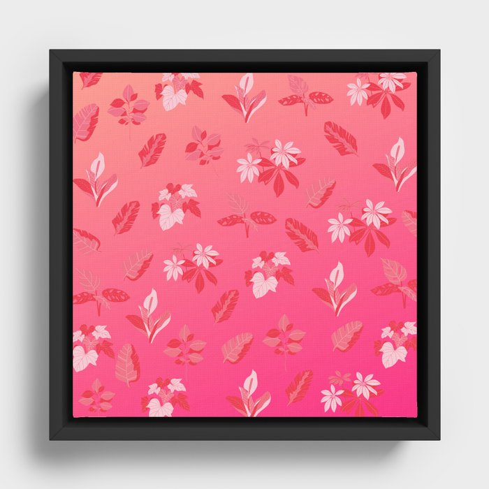 Pink Floral Framed Canvas