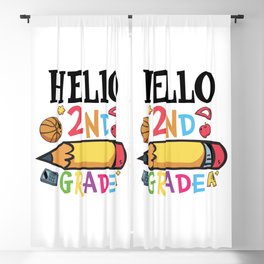 Hello 2nd Grade Back To School Blackout Curtain