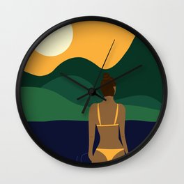 Sunset Lake Wall Clock