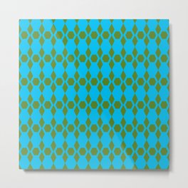 Green and Blue Honeycomb Pattern Metal Print