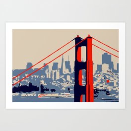 Golden gate bridge vector art Art Print