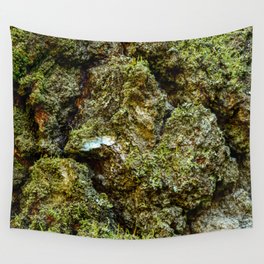 birch tree bark in moss texture Wall Tapestry