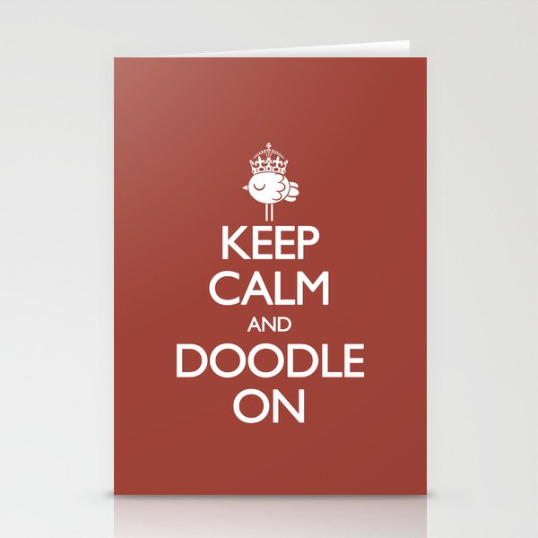 Keep Calm & Doodle On (Red) Stationery Cards