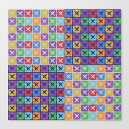 Colorful squares patchwork pattern Canvas Print